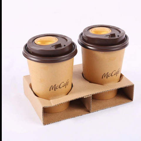 Coffee Milk Tea Kraft Paper Takeaway Cup Holder