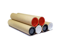 Tubo de envio de papel de base redonda biodegradável fácil de abrir e com tampa final